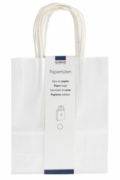 Cover Papiertragetasche, Kordelgriff 18x21x8cm, weiss, 7St