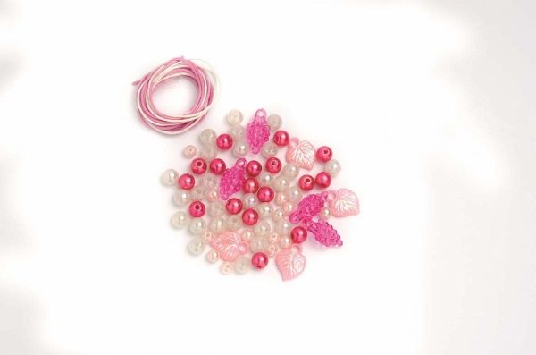 Perlen-Set weiß-rosa-pink Perlen-Set weiß-rosa-pink