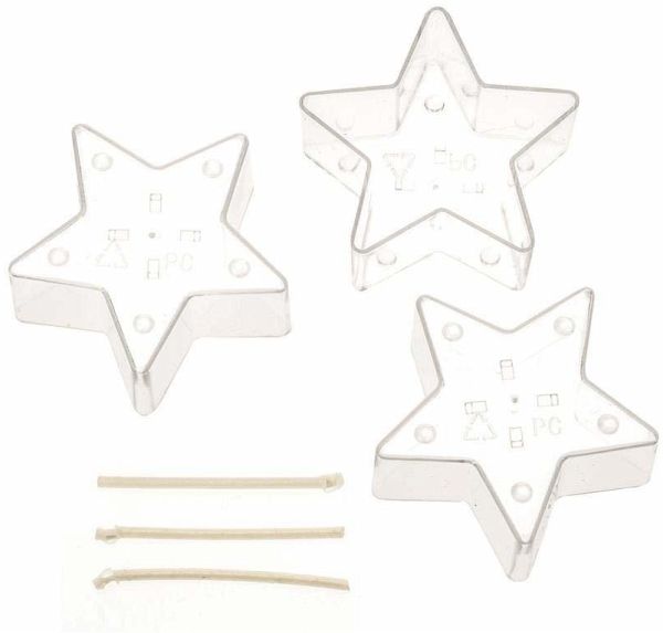 Teelichtkerzenform Stern 3St 55x55x25mm mit Docht Teelichtkerzenform Stern 3St 55x55x25mm mit Docht