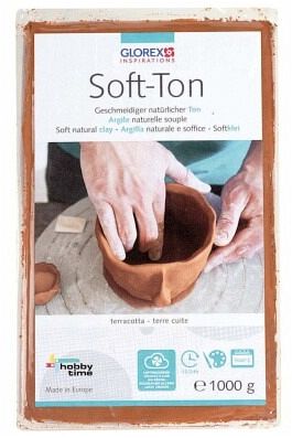 Soft-Ton terracotta 1000g lufthärtend / brennbar 1040°C
