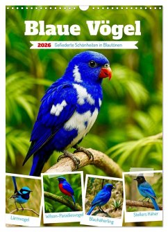 Cover Blaue Vögel (Wandkalender 2026 DIN A3 hoch), CALVENDO Monatskalender