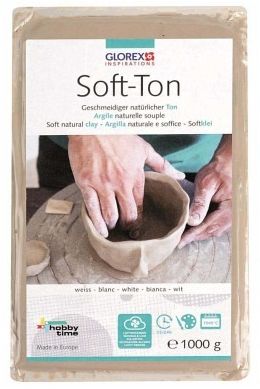 Soft-Ton weiss 1000g lufthärtend / brennbar 1040°C Soft-Ton weiss 1000g lufthärtend / brennbar 1040°C