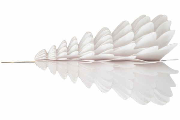 Wabenbaum mit Hänger, weiss 20cm, 1St., Papier