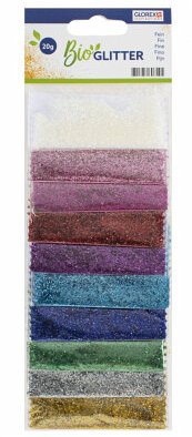 Cover Bio Glitter fein, 10Fb., 20g bunt