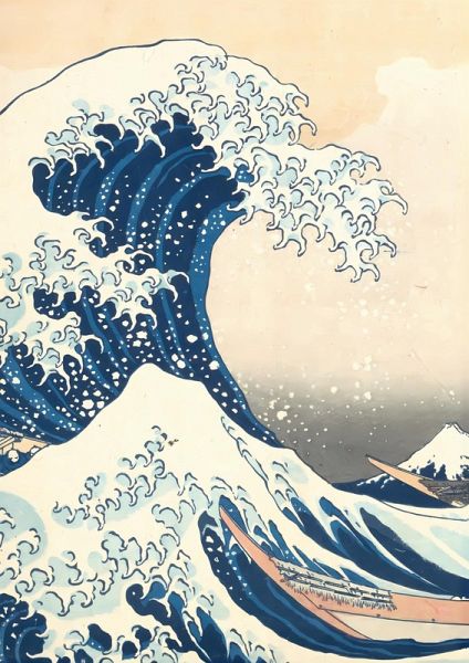 Notizbuch A4 blanko - 100 Seiten Soft Cover - Hokusai: Die große Welle vor Kanagawa Notizbuch A4 blanko - 100 Seiten Soft Cover - Hokusai: Die große Welle vor Kanagawa