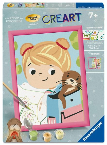 Ravensburger CreArt - Tilli & Otti - Malen nach Zahlen für Kinder ab 7 Jahren vom Kinderbuch "Mein Knopf, ein Universum" von Carmushka