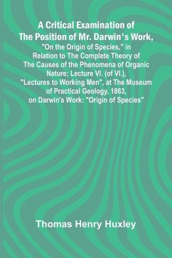 Cover A Critical Examination of the Position of Mr. Darwin's Work, 