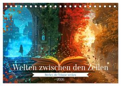 Cover Welten zwischen den Zeilen - Bücher, die Träume wecken (Tischkalender 2026 DIN A5 quer), CALVENDO Monatskalender
