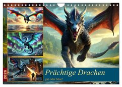 Cover Prächtige Drachen, gut oder böse? (Wandkalender 2026 DIN A4 quer), CALVENDO Monatskalender