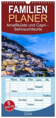 Cover Familienplaner 2026 - Amalfiküste und Capri - Sehnsuchtsorte mit 5 Spalten (Wandkalender, 21 x 45 cm) CALVENDO