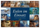 Eulen im Einsatz - 365 Tage voller schräger Federführung (Tischkalender 2026 DIN A5 quer), CALVENDO Monatskalender