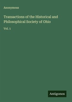 Cover Transactions of the Historical and Philosophical Society of Ohio
