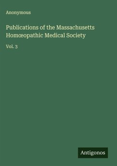Cover Publications of the Massachusetts Hom¿opathic Medical Society