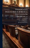 Dissertatio Inauguralis Juridica De Culpa In Delictis...... Dissertatio Inauguralis Juridica De Culpa In Delictis......