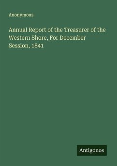 Cover Annual Report of the Treasurer of the Western Shore, For December Session, 1841