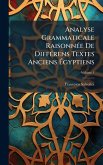 Analyse Grammaticale RaisonnÃ(c)e De DiffÃ(c)rens Textes Anciens Ã‰gyptiens