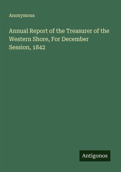 Cover Annual Report of the Treasurer of the Western Shore, For December Session, 1842