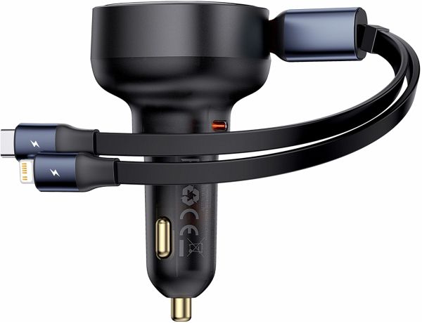 Baseus Enjoyment Pro Ladegerät C+ einziehbar & iP Kabel 60W Baseus Enjoyment Pro Ladegerät C+ einziehbar & iP Kabel 60W