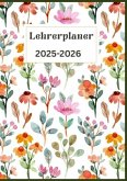 Lehrerplaner 2025-2026:Organisations- und Unterrichtskalender mit Wochen-, Monats- und Jahresübersicht im grünen und ora