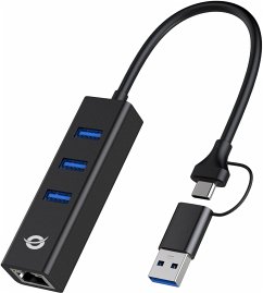 Cover Conceptronic DONN07BA 3-Port-USB-Hub mit Gigabit-Netz