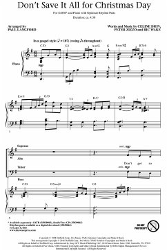 Cover Celine Dion_Ric Wake_Peter Zizzo, Don't Save It All for Christmas Day Chor CD