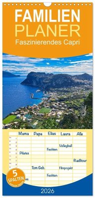 Familienplaner 2026 - Faszinierendes Capri mit 5 Spalten (Wandkalender, 21 x 45 cm) CALVENDO