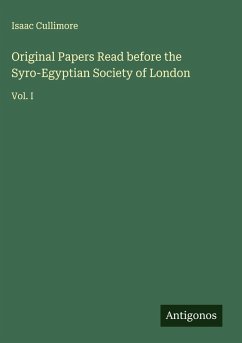 Cover Original Papers Read before the Syro-Egyptian Society of London