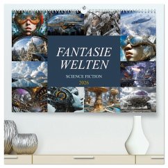 Cover Fantasie Welten - Science Fiction (hochwertiger Premium Wandkalender 2026 DIN A2 quer), Kunstdruck in Hochglanz