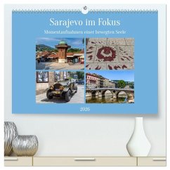 Cover Sarajevo im Fokus (hochwertiger Premium Wandkalender 2026 DIN A2 quer), Kunstdruck in Hochglanz