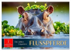 Flusspferde - die stillen Giganten (Wandkalender 2026 DIN A2 quer), CALVENDO Monatskalender Cover Flusspferde - die stillen Giganten (Wandkalender 2026 DIN A2 quer), CALVENDO Monatskalender