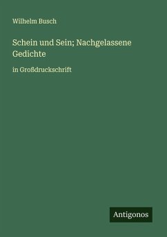 Cover Schein und Sein; Nachgelassene Gedichte