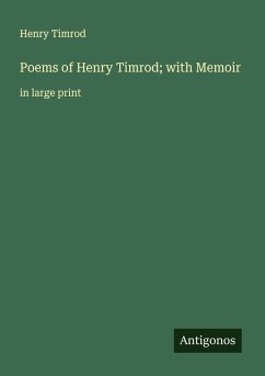 Cover Poems of Henry Timrod; with Memoir