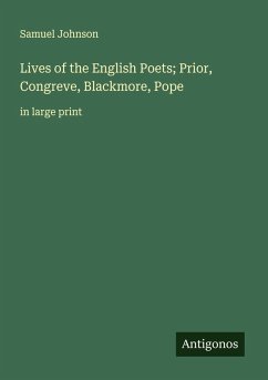 Cover Lives of the English Poets; Prior, Congreve, Blackmore, Pope