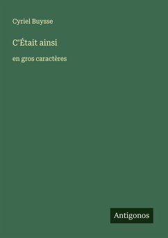 Cover C'Était ainsi