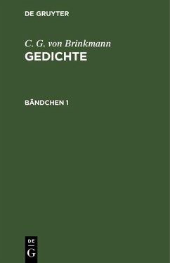 Cover C. G. von Brinkmann: Gedichte. Bändchen 1 (eBook, PDF)