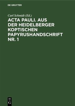 Cover Acta Pauli. Aus der Heidelberger Koptischen Papyrushandschrift Nr. 1 (eBook, PDF)