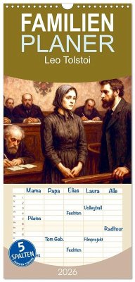 Cover Familienplaner 2026 - Leo Tolstoi mit 5 Spalten (Wandkalender, 21 x 45 cm) CALVENDO
