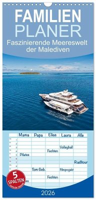 Familienplaner 2026 - Faszinierende Meereswelt der Malediven mit 5 Spalten (Wandkalender, 21 x 45 cm) CALVENDO