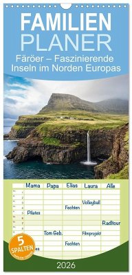 Familienplaner 2026 - Färöer - Faszinierende Inseln im Norden Europas mit 5 Spalten (Wandkalender, 21 x 45 cm) CALVENDO