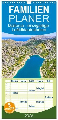 Cover Familienplaner 2026 - Mallorca - einzigartige Luftbildaufnahmen mit 5 Spalten (Wandkalender, 21 x 45 cm) CALVENDO