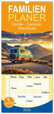 Familienplaner 2026 - Vanlife - Caravan Abenteuer mit 5 Spalten (Wandkalender, 21 x 45 cm) CALVENDO Familienplaner 2026 - Vanlife - Caravan Abenteuer mit 5 Spalten (Wandkalender, 21 x 45 cm) CALVENDO