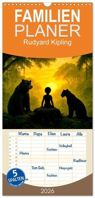 Cover Familienplaner 2026 - Rudyard Kipling mit 5 Spalten (Wandkalender, 21 x 45 cm) CALVENDO