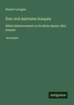 Cover État civil da¿rtistes français