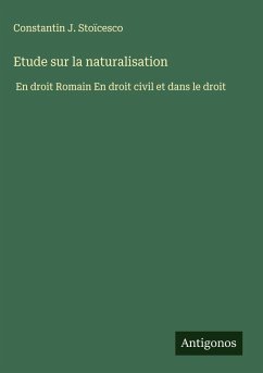 Cover Etude sur la naturalisation
