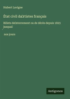 Cover État civil da¿rtistes français