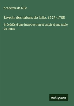 Cover Livrets des salons de Lille, 1773-1788