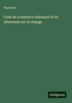 Cover Code de commerce allemand et loi allemande sur le change