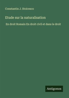 Cover Etude sur la naturalisation