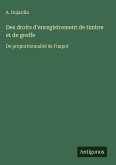 Des droits d'enregistrement de timbre et de greffe Des droits d'enregistrement de timbre et de greffe