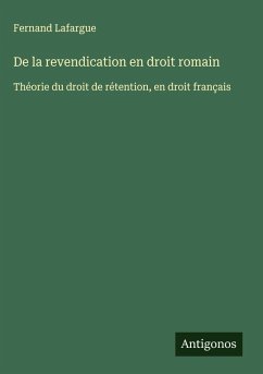 Cover De la revendication en droit romain